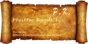 Pfeiffer Kornél névjegykártya
